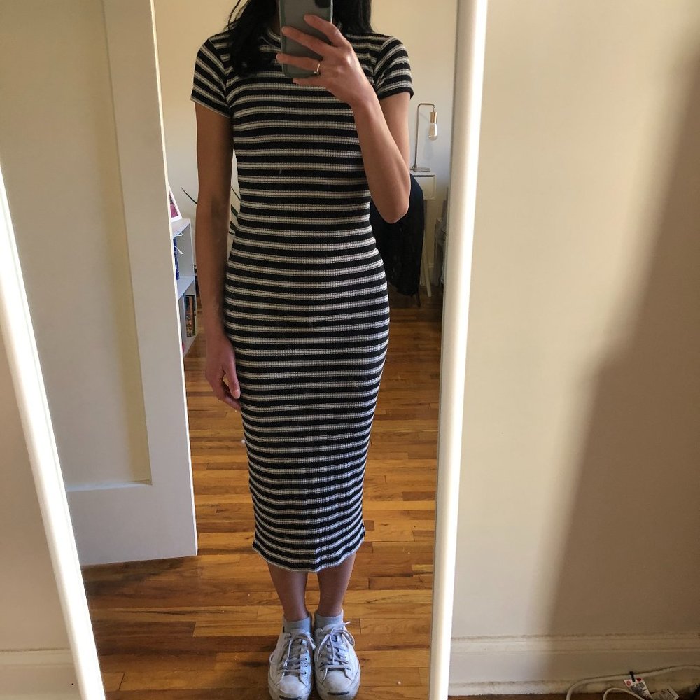 Zara trafaluc ribbed striped dress